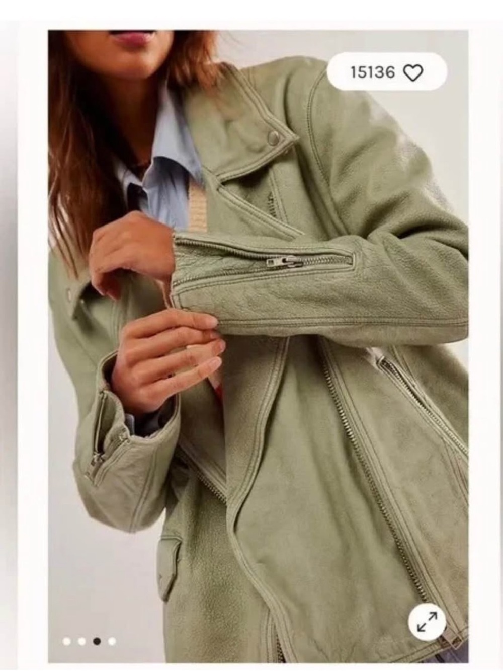Free People Olive Green Suede Moto Jacket